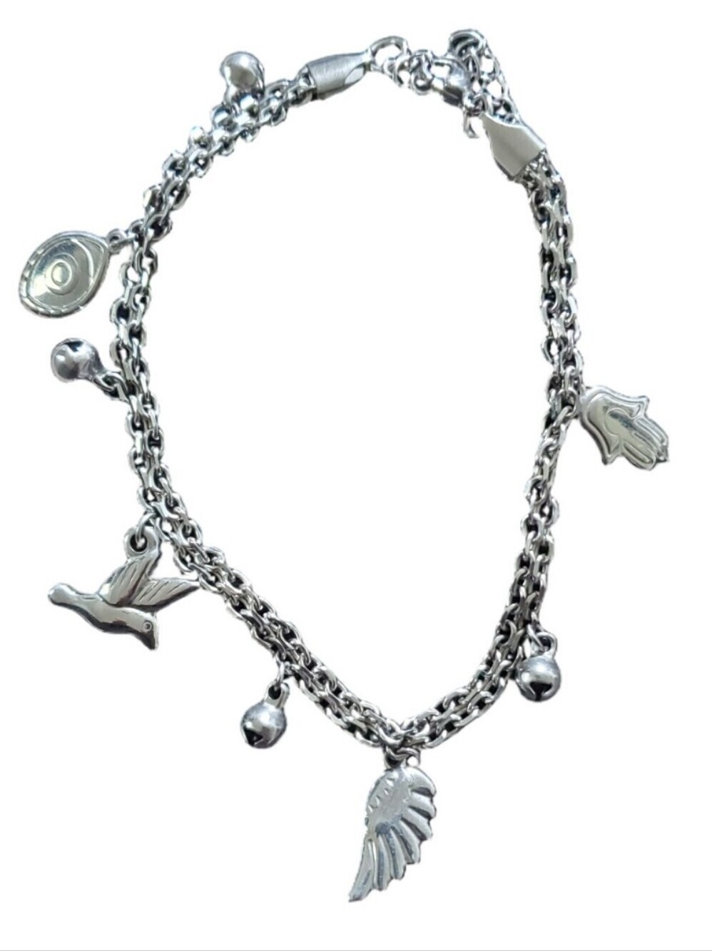 Lucky Charm Anklet Stainless Steel Dangle Charms